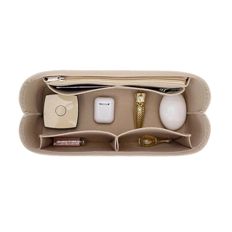 KYOROKU Felt Insert Bag For H Garden Party 30 36 Inner Storage Bag Female Purse Organizer Insert With Zip Felt Cosmetic Linner