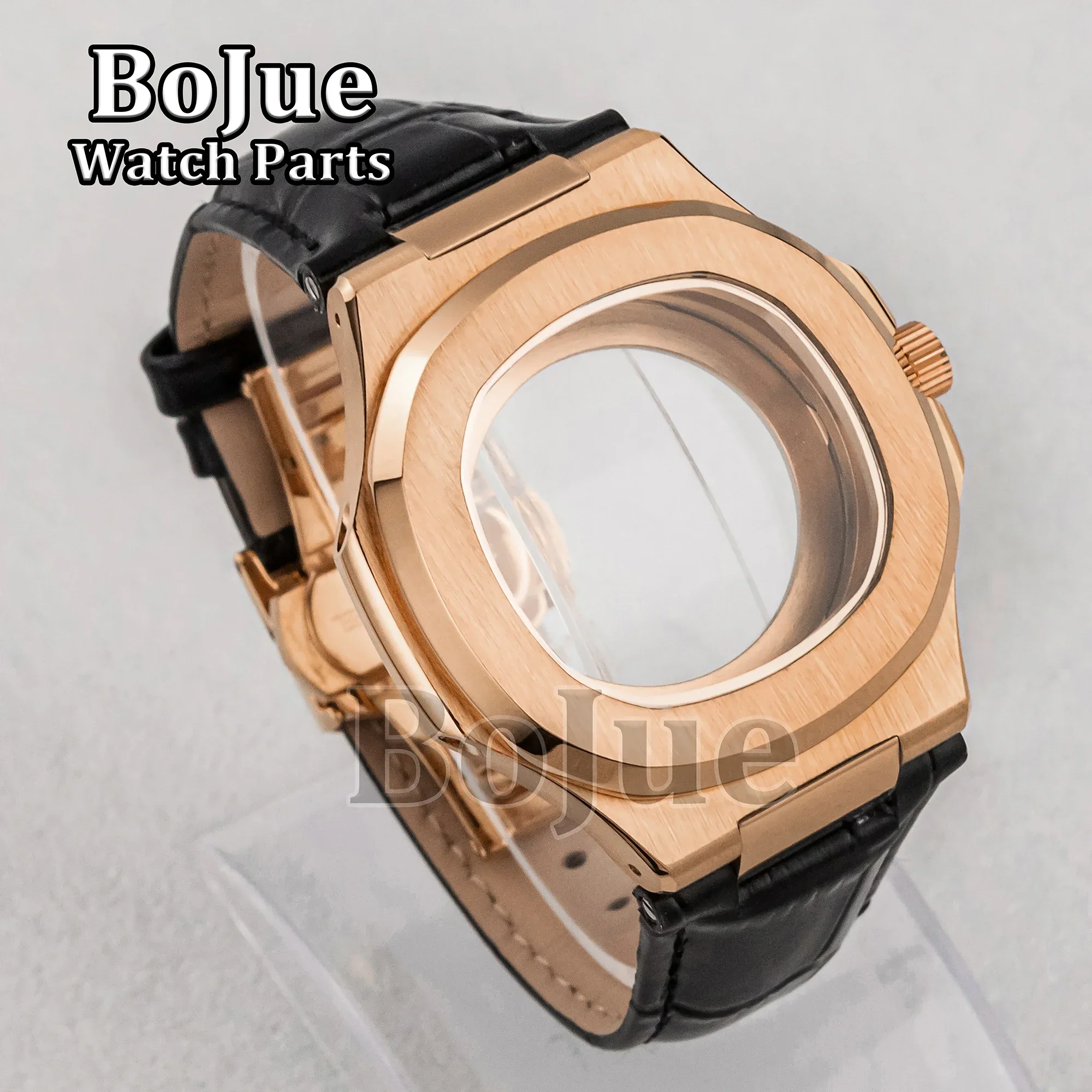 41mm NH35 Case Stainless Steel Leather Strap Band Sapphire Glass Parts Mod Nautilus For Seiko Nh35 Nh36 Nh38 Movement Dial