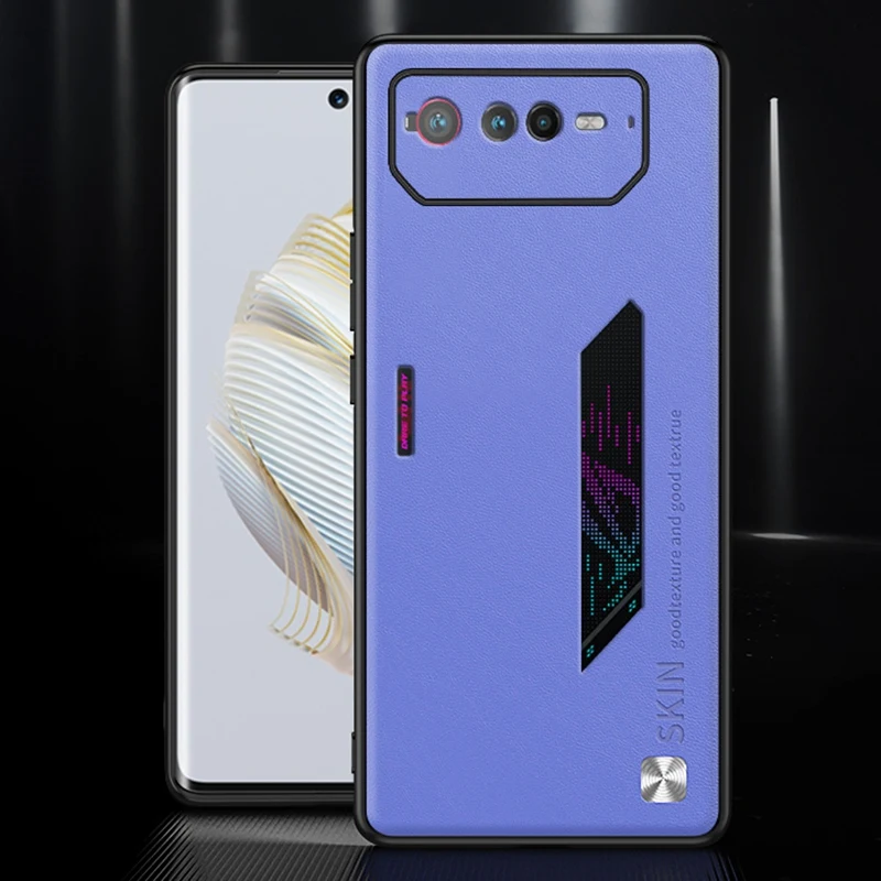 Luxury PU Leather Phone Case For Asus ROG Phone 6 Back Cover Matte Silicone Shockproof Full Camera Protection Case Coque_voghion.com