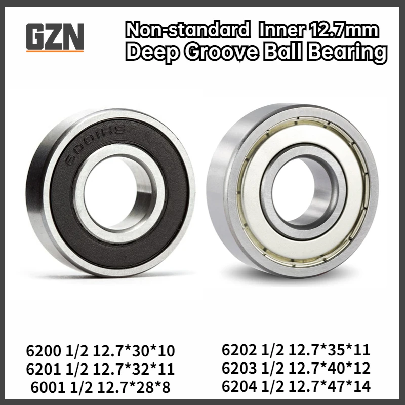 Diâmetro Interno Rolamento de Esferas Não Padrão 12.7 mm 6200 6201 6001 6202 6203 6204 12.7x30x10 mm 1pc