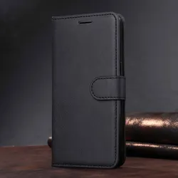 Universal Wallet Phone Case - Premium PU Leather Cover with Card Slots and Kickstand for OPPO A5 2020 (Black)