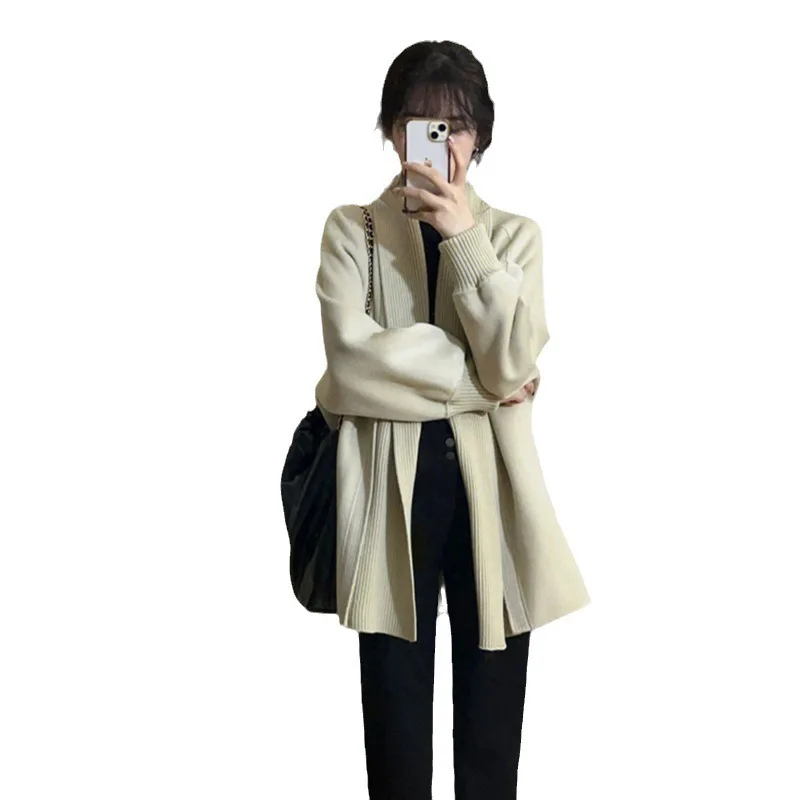 Women Knitted Sweater Long Sleeve Autumn Winter Cardigan