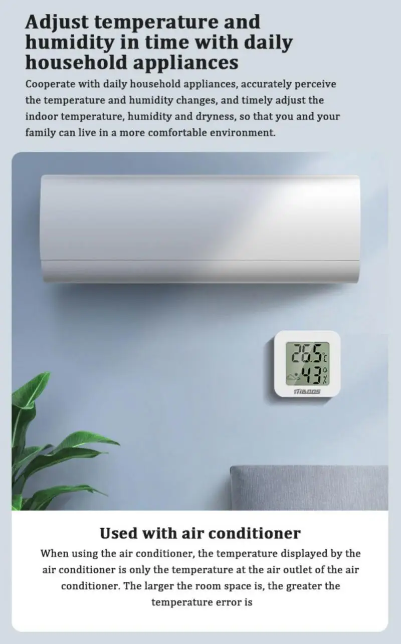 Mini thermomètre numérique LCD, hygromètre de température ambiante, capteur d'humidité, thermomètre d'intérieur