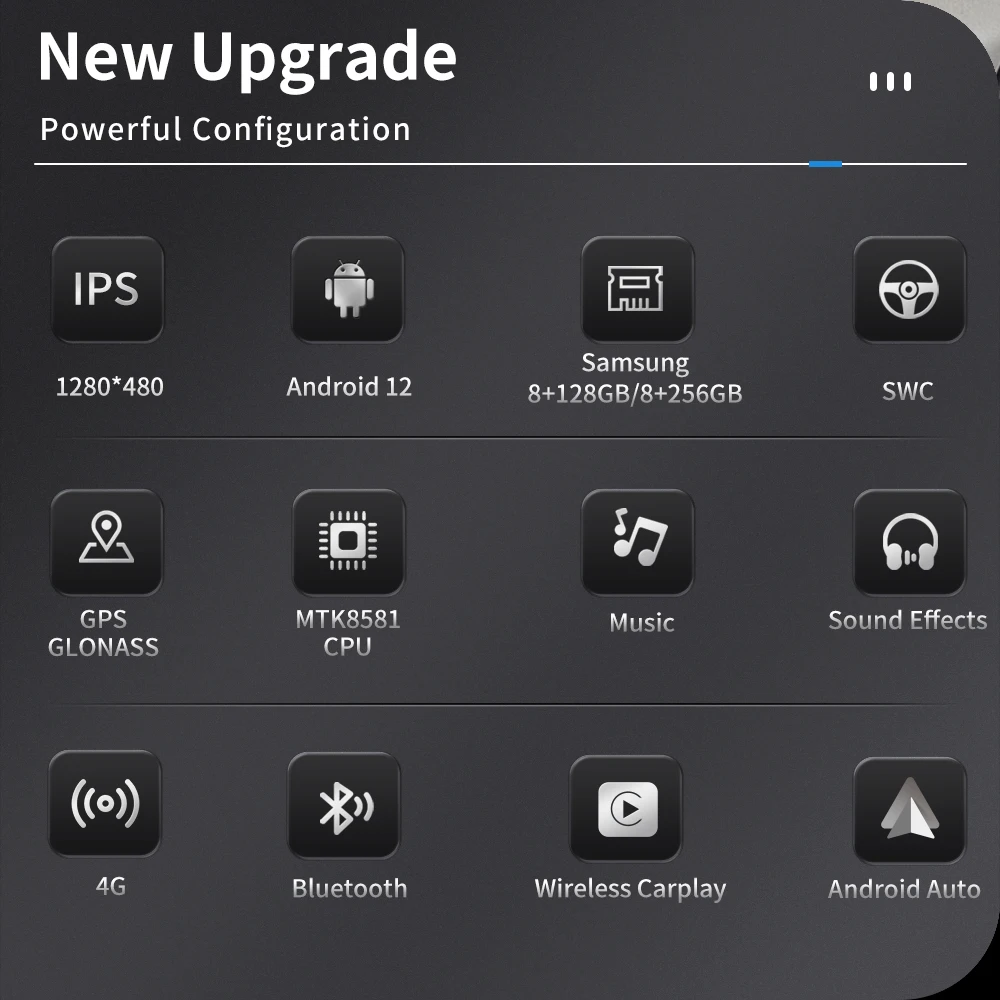 8 코어 안드로이드 12 시스템 차량용 멀티미디어 스테레오, 아우디 Q3 구글 와이파이, 4G SIM, 8 + 128GB RAM, IPS 터치 스크린, GPS 네비게이션, 카플레이