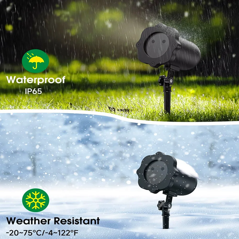 Weatherproof LED Holiday Laser Projector with Remote Control