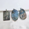 Hand carved natural crystal stone labradorite Dragon Wolf healing Pendant for necklace DIY Accessories 4