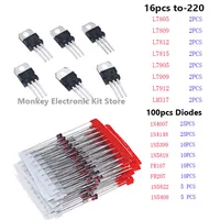 1818PCS Electronic components Diy Kit 2n2222 RM063 3296W LED PCB Capacitor Resistor potentiometers ne555 lm317 Diodes Monolithic - Image 4