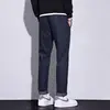 Elastic High Street Casual Men Jeans Autumn Winter Combination Straight Korean Chic All-match Solid Elastic Band Campus Pants 2