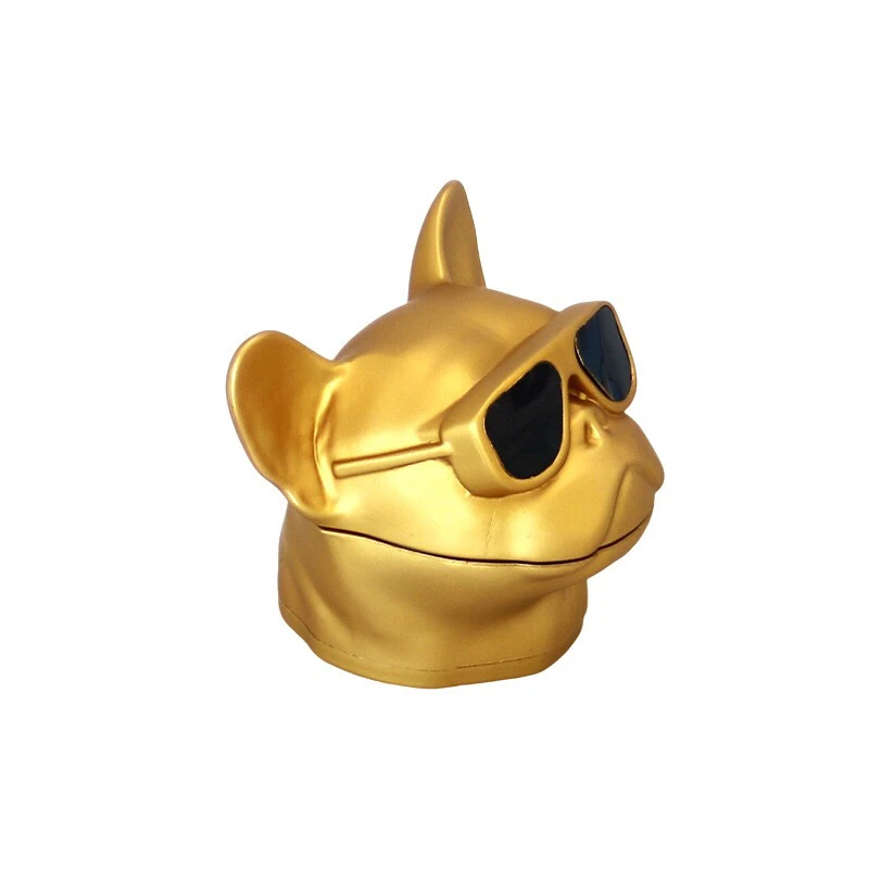 55mmZinc alloy dog head cigarette grinder, three-layer tobacco shredder with drawer dog head grinder 4
