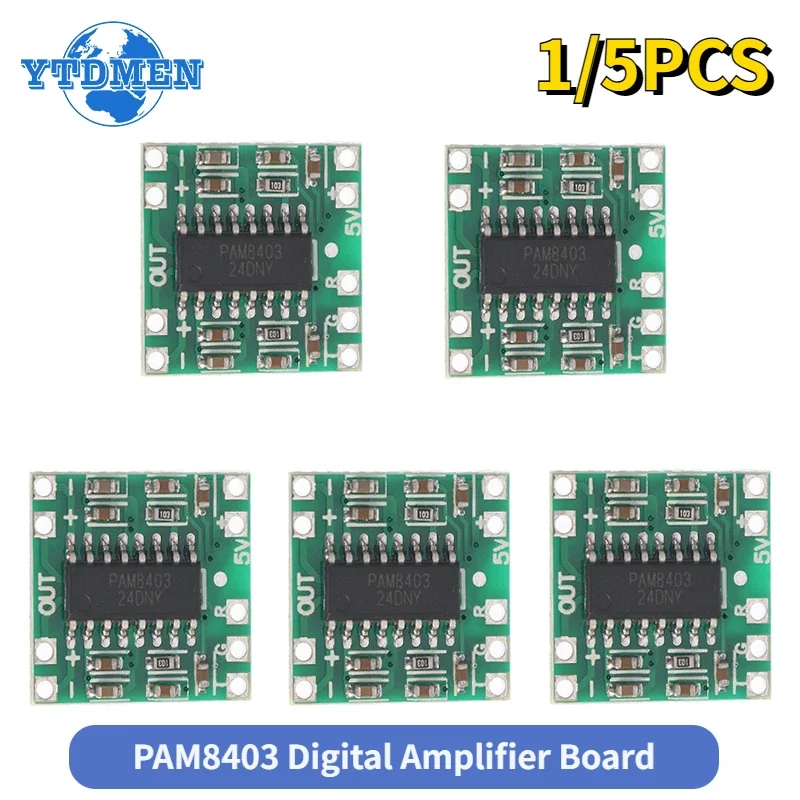 1-10PCS PAM8403 2x3W PAM 8403 Mini Digital Power Amplifier Board for Class D Stereo Audio Amplifier Module 2.5-5V