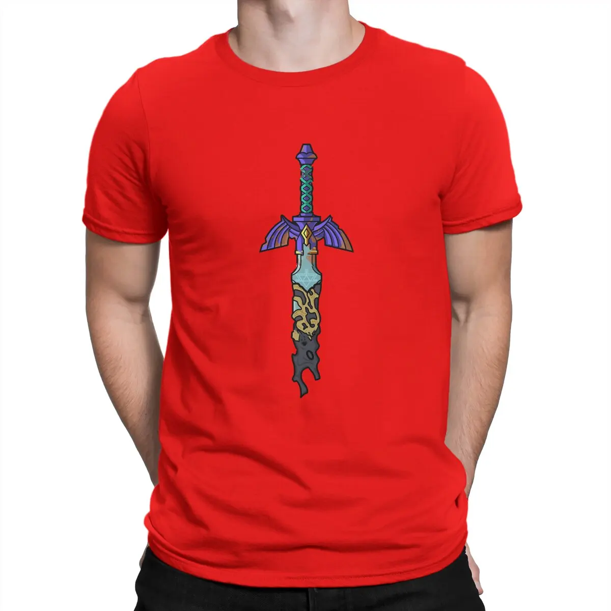 thumbnail image 1 of Camisetas para hombre Tears M Sword, camiseta vintage Z-Zelda, camiseta de manga corta con cuello redondo, ropa estampada de algodón puro, 1 of 7