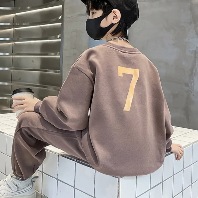 Kids Clothing Set Autumn Children Boy Girls Letter Printed Hoodies Sweatshirts Pullover Top Pants Bottom Suit Tracksuits
