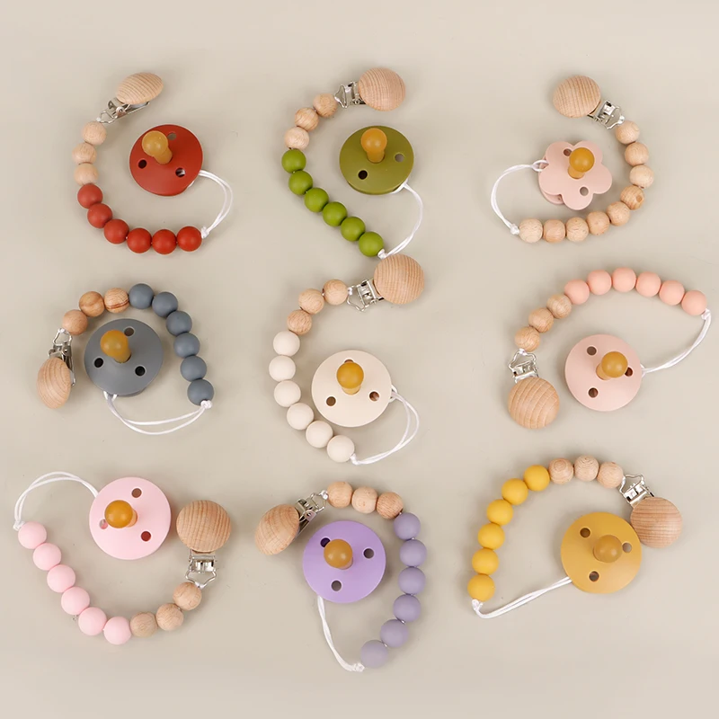 New Design Baby Silicone Pacifier Holder Pacifier Chain Clip Baby Nursing Cavity Toy Silicone Pacifier Baby Accessories 5