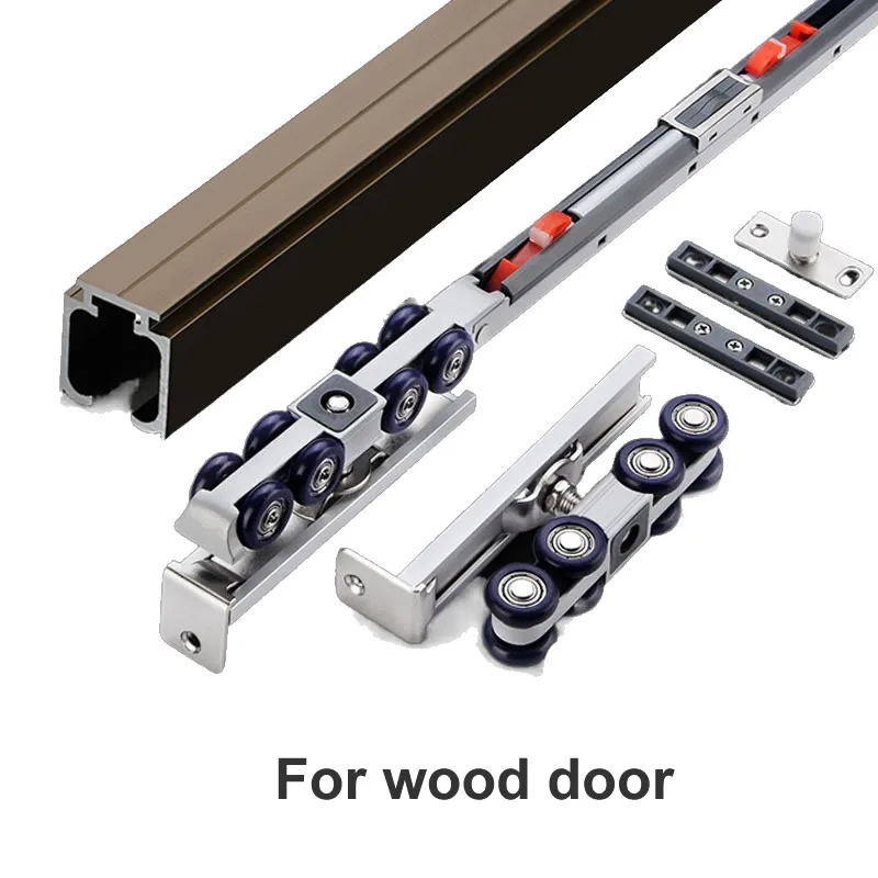 Sliding Barn Door Guide Appliance Rollers Linear Guide Slide Block Slide Door pulley Sliding doors hanging rail wheel Buffer function for Wood or Glass Door