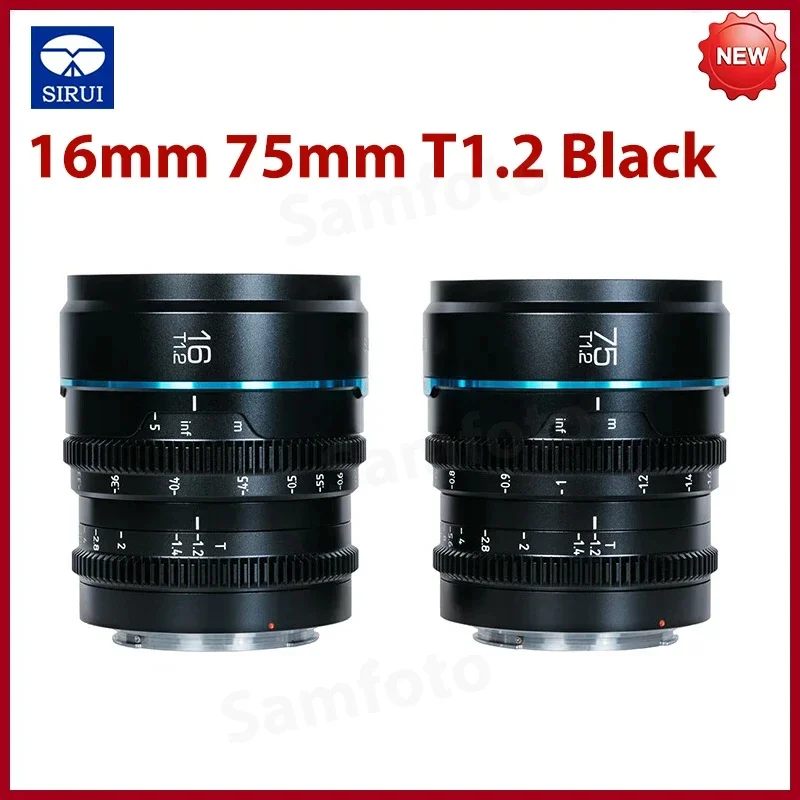 sirui night walker 16mm 24mm 35mm 55mm 75mm T1.2 S35 Cine Lens For