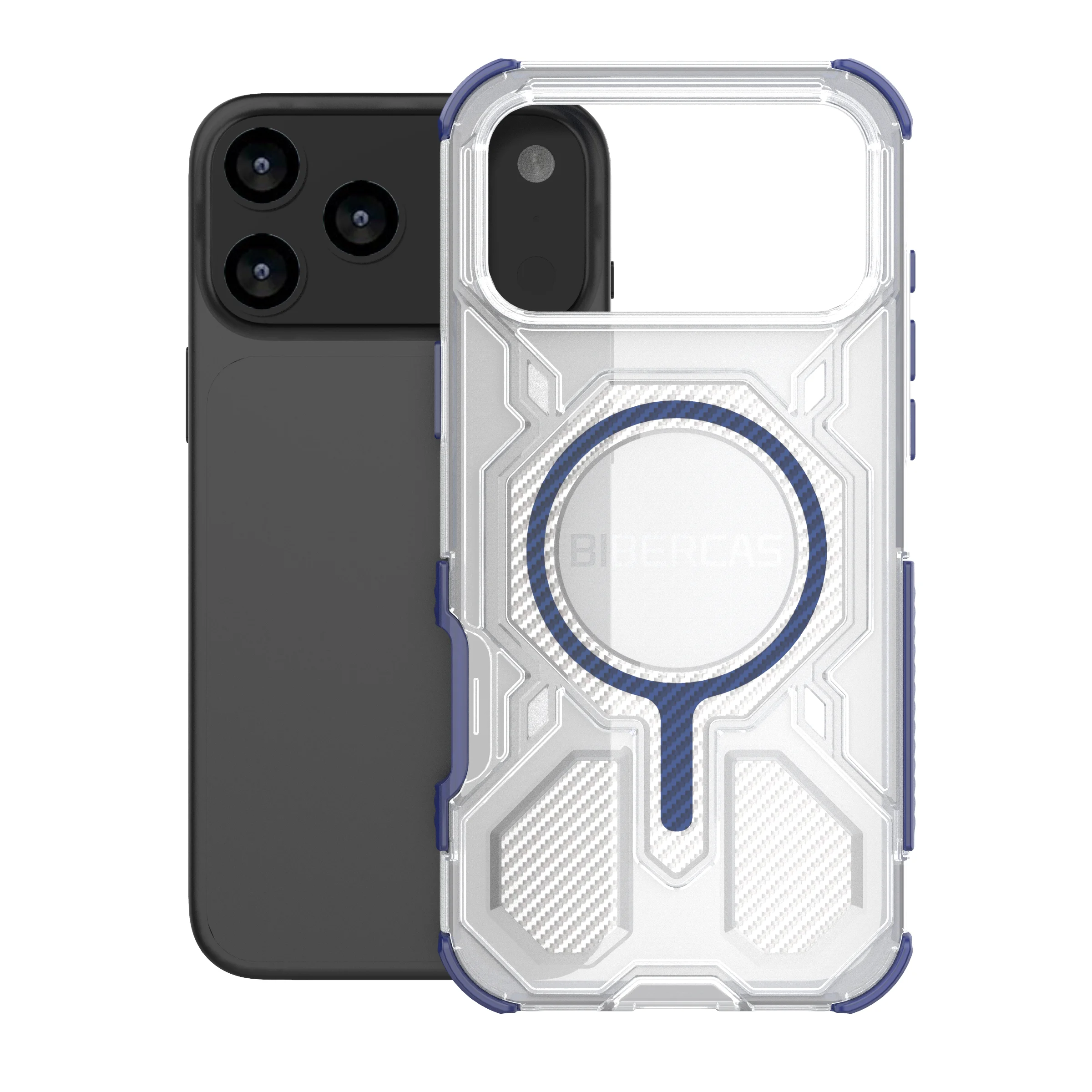 Translucent Frosted Phone Case with Magnetic Wireless Charging and Anti-Drop Protection