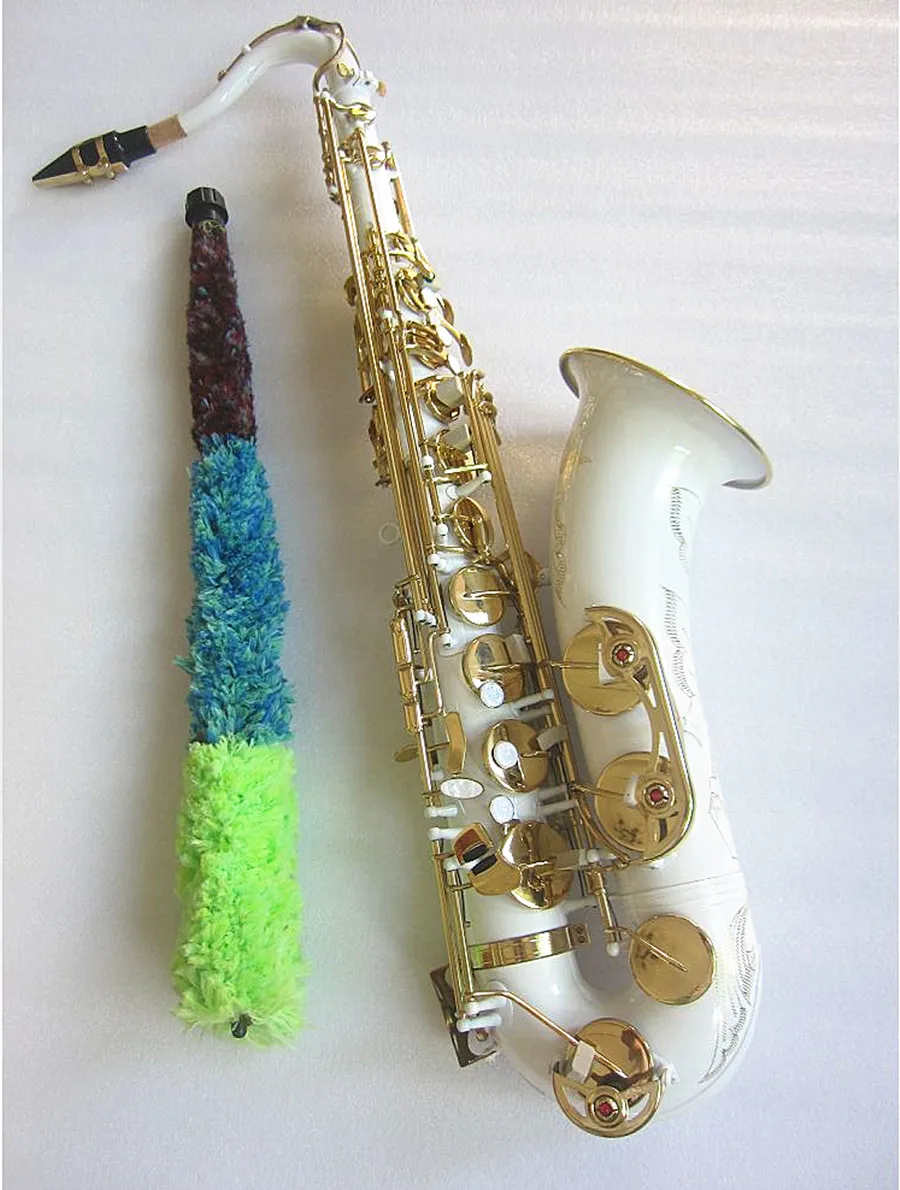 New Bb Tenor Saxophone Professional Brass White gold key Sax with Case Mouthpiece and Accessory