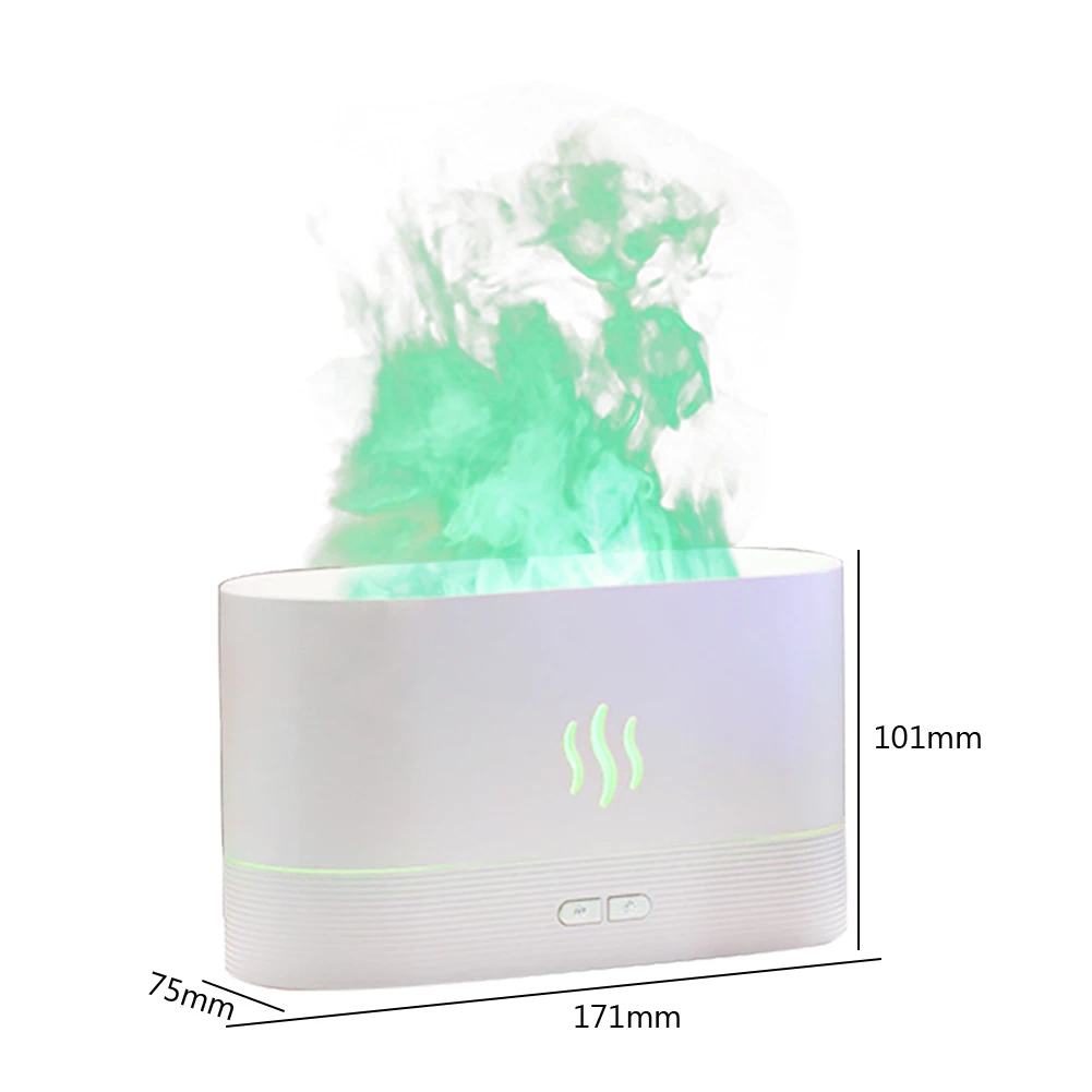2022 New Simulated Flame 180ml Humidifier Diffuser Essential Oils Aromatherapy Machine Multifunctional Equipment for Home Office