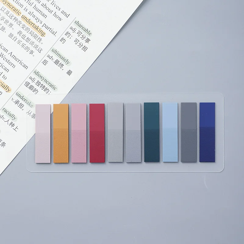 200 Blatt Aufkleber, transparent, klebrig, Notizblöcke, Notizblöcke, transparentes Lesezeichen, Lesebuch, Schreibwaren, Schulbedarf – Detail 15