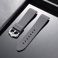 Premium Soft Curved End Silicone Watch Strap - Universal Fit - 20mm (Grey)