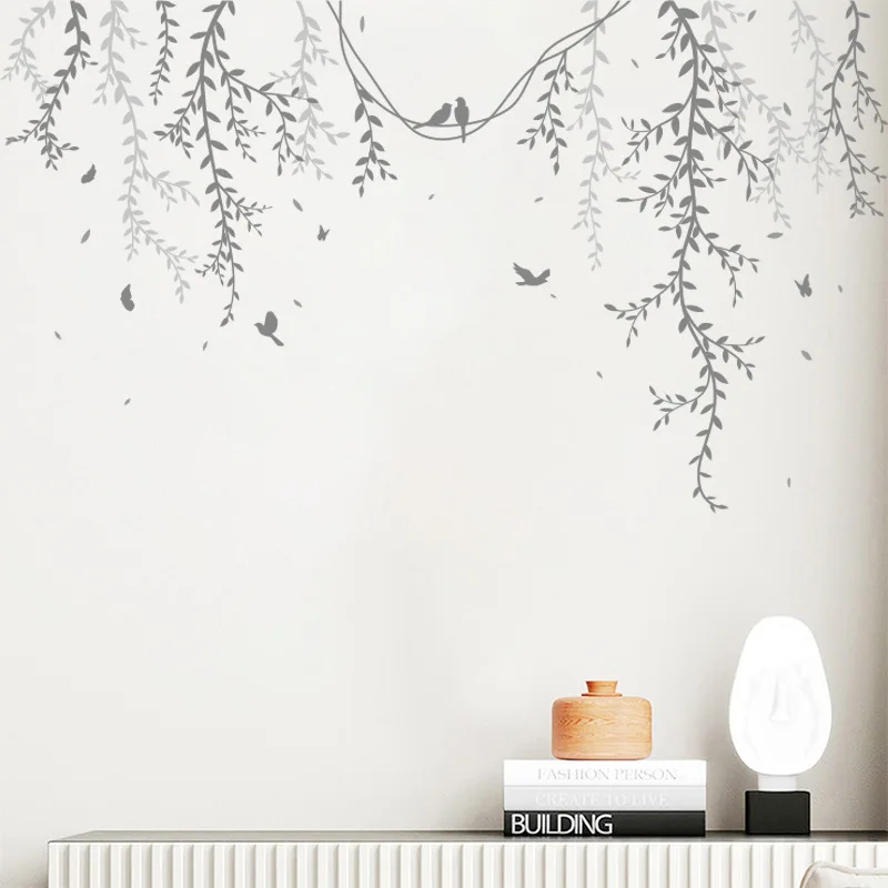 

Branch Vine Bird Pendant Wall Stickers For Home Decoration Living Room Bedroom Background Wallpaper Self-adhesive Sticker