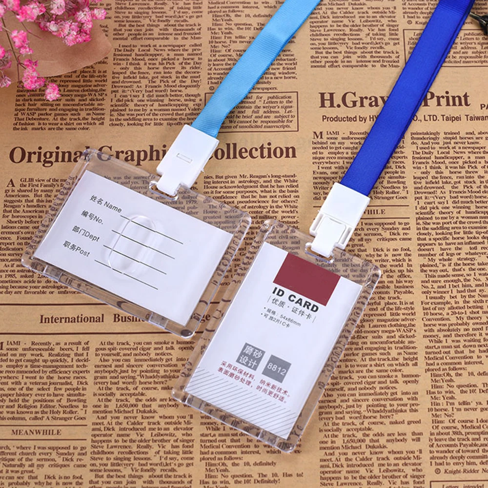 Card Holders 1Pc Acrylic Transparent Bank Credit Badge Bus ID Plastic Without Lanyard