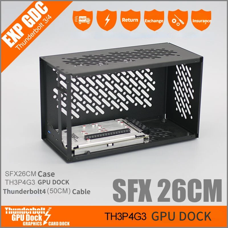 TH3P4G3 Thunderbolt 3/4 外付けGPUドック Th3p4g3 thunderboltノートブックgpuドック、ラップトップから