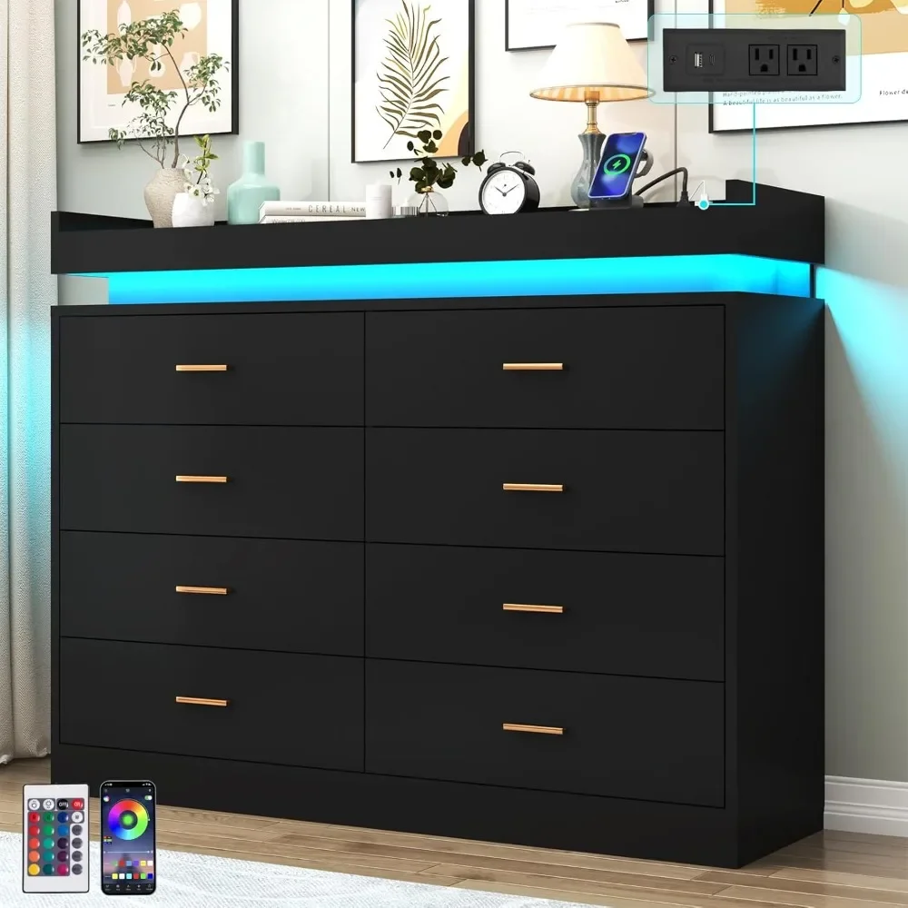 8 Drawer Dresser with LED Light 1
