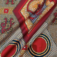1pc 6 yards Fabric 5.48meter African Wax Fabric,Ghana Kente Design African Printed Wax Fabric Nigeria Ankara Kitenge Pagnes 3