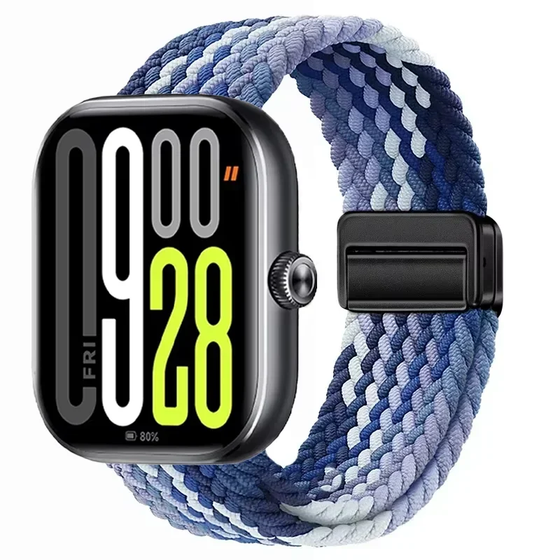 Nylon Braided Magnetic Buckle Adjustable Loop Strap Bracelet in Breathable Design