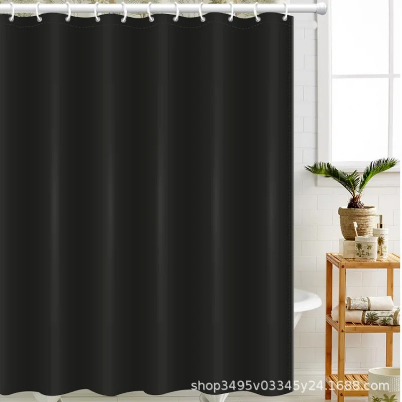 PEVA Waterproof Shower Curtain Mildew Bathroom Solid Curtain Wave Window Tulle Home Luxury with Hooks Heavy S Fold Wavy Shower