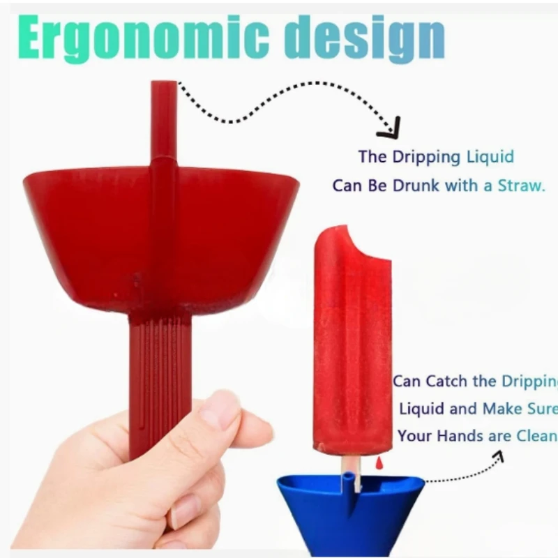 4pcs color mixed ice cream utensil, anti drip ice cream holder, portable holder, utensil