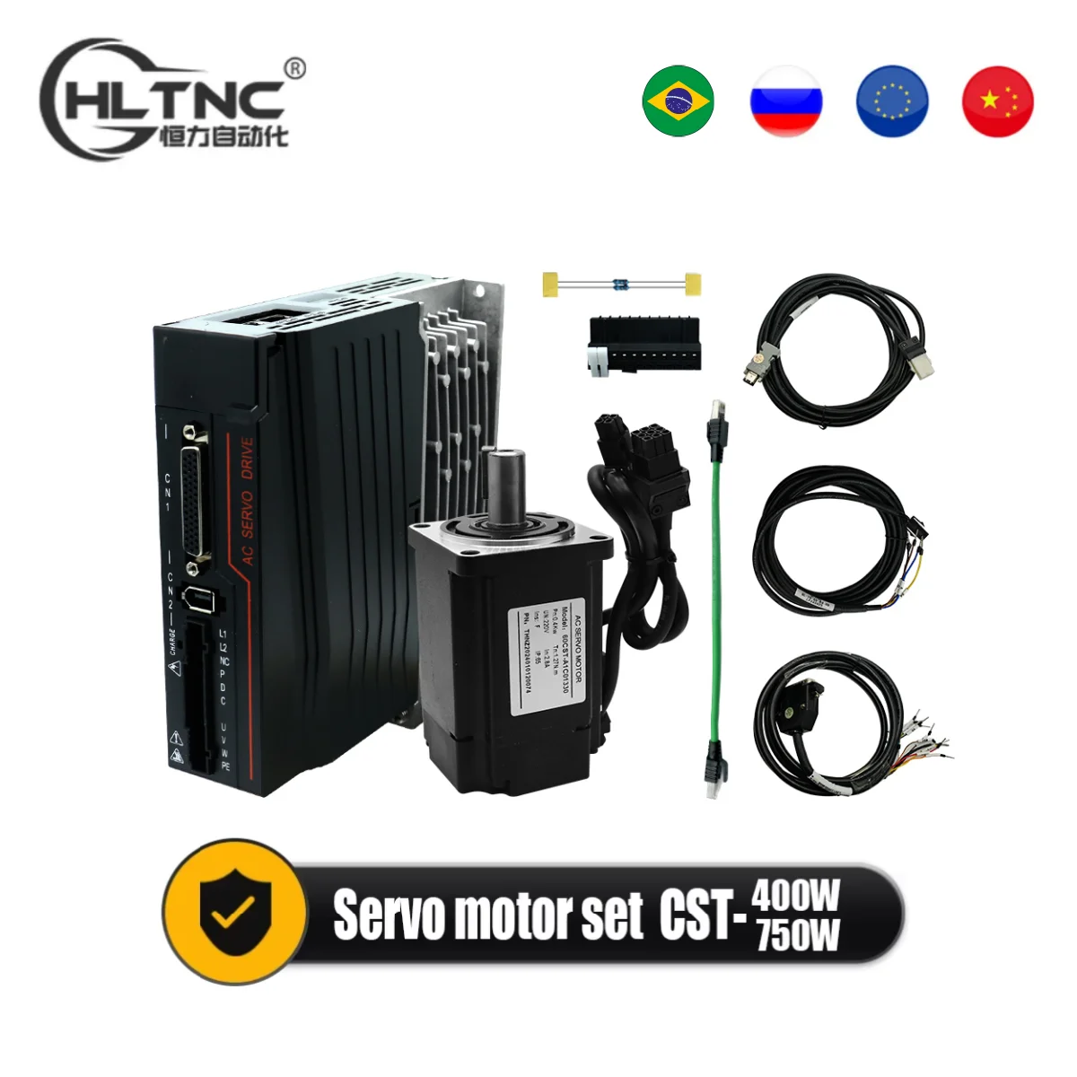 400W / 750W AC Servo Motor 3000RPM 1.3N 2.4N C30S RS485 Driver Kit 220V 3meters Cable Absolute Encoder For CNC Machine