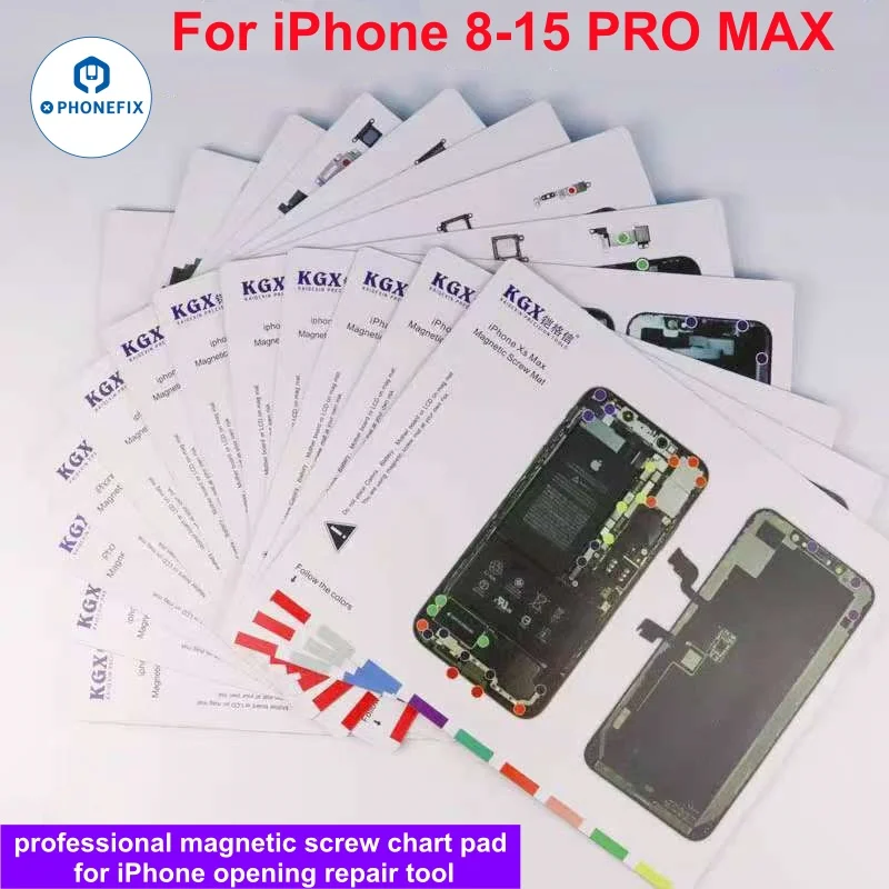 아이폰 15 14 13 12 11 X XS MAX 자기 나사 매트 수리 기술자 분해 패드에 대한 전문 자기 나사 작업 패드