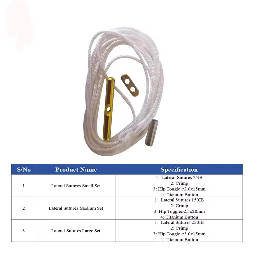 Veterinary orthopedic instruments Lateral Sutures with Crimp animal pet surgical Suture And Anchor Hip Toggle system