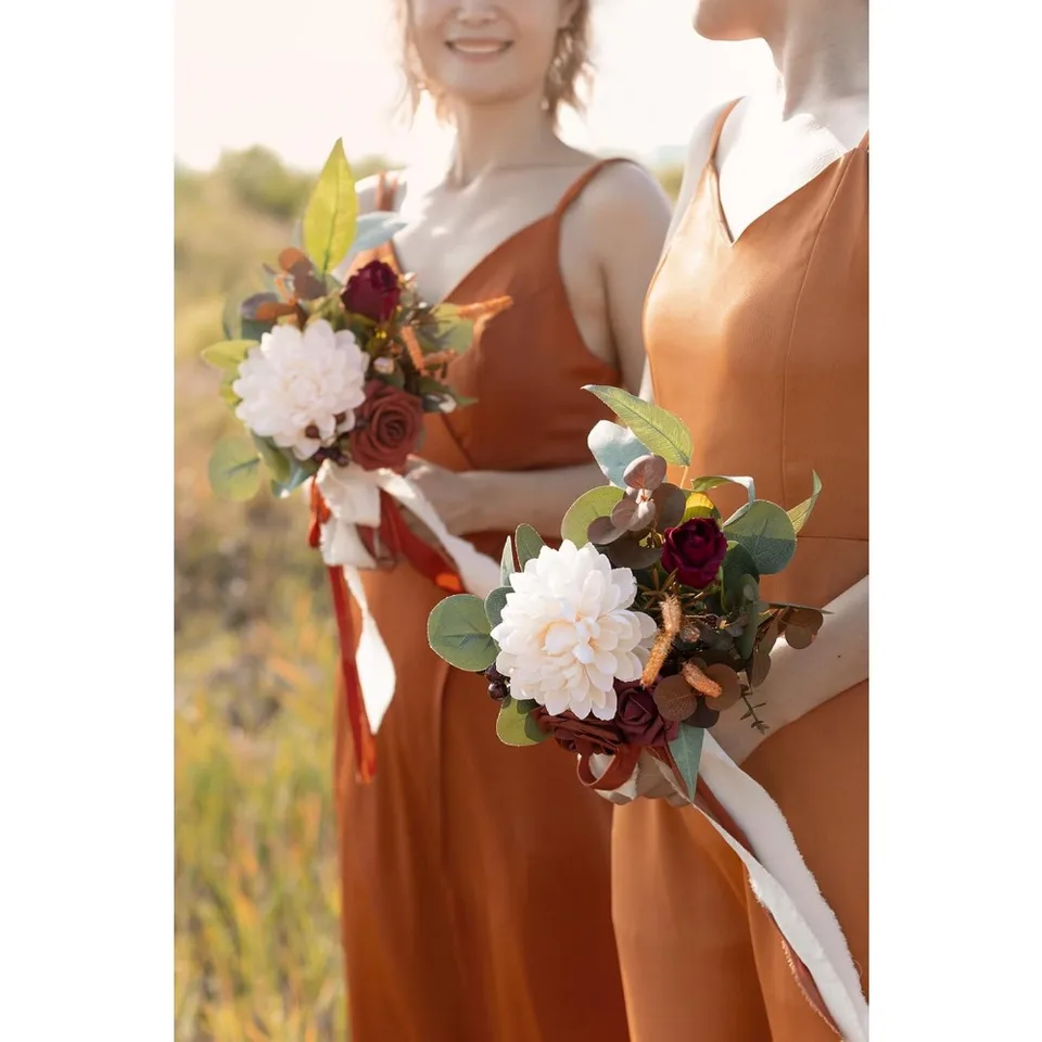 Terracotta Bridesmaid Bouquet Elegant Wedding Flowers