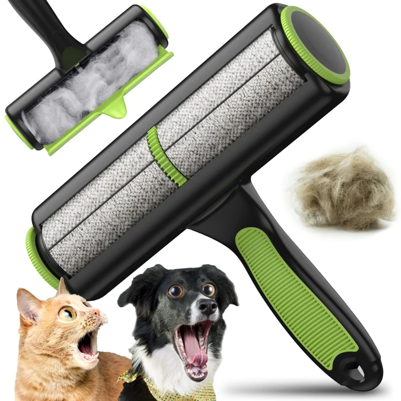 Pet Removes Hairs Cat and Dogs Green Cleaning Brush Fur Removing