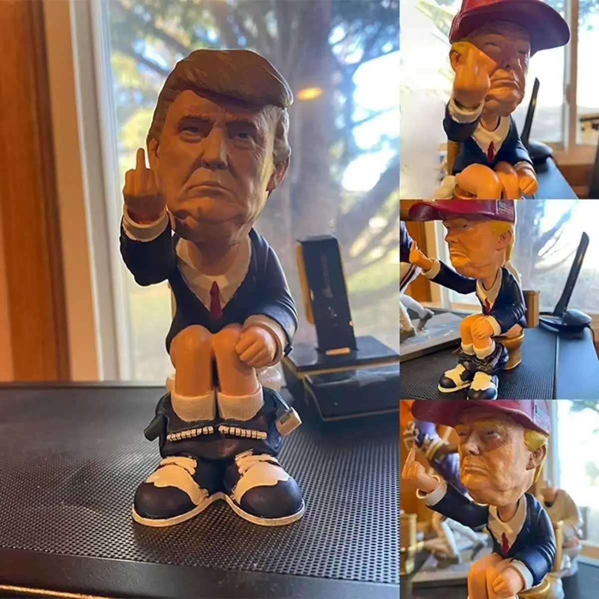 Resin Crafts Creative Trump Toilet Desktop Car Decoration