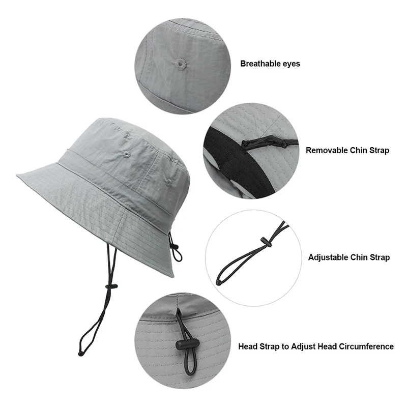 New Unisex Adjustable Bucket Hat for Men Outdoor Breathable Big Brim  Fisherman's Cap Women Anti Uv Foldable Cycling Panama Hats