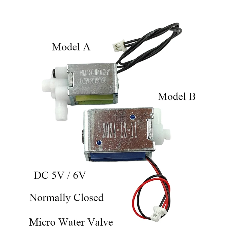 미니 에어 솔레노이드 밸브 DC 5V/6V 상시 닫힘형 2위치 전기 제어식 워터 밸브 (HVAC 자동차 용)