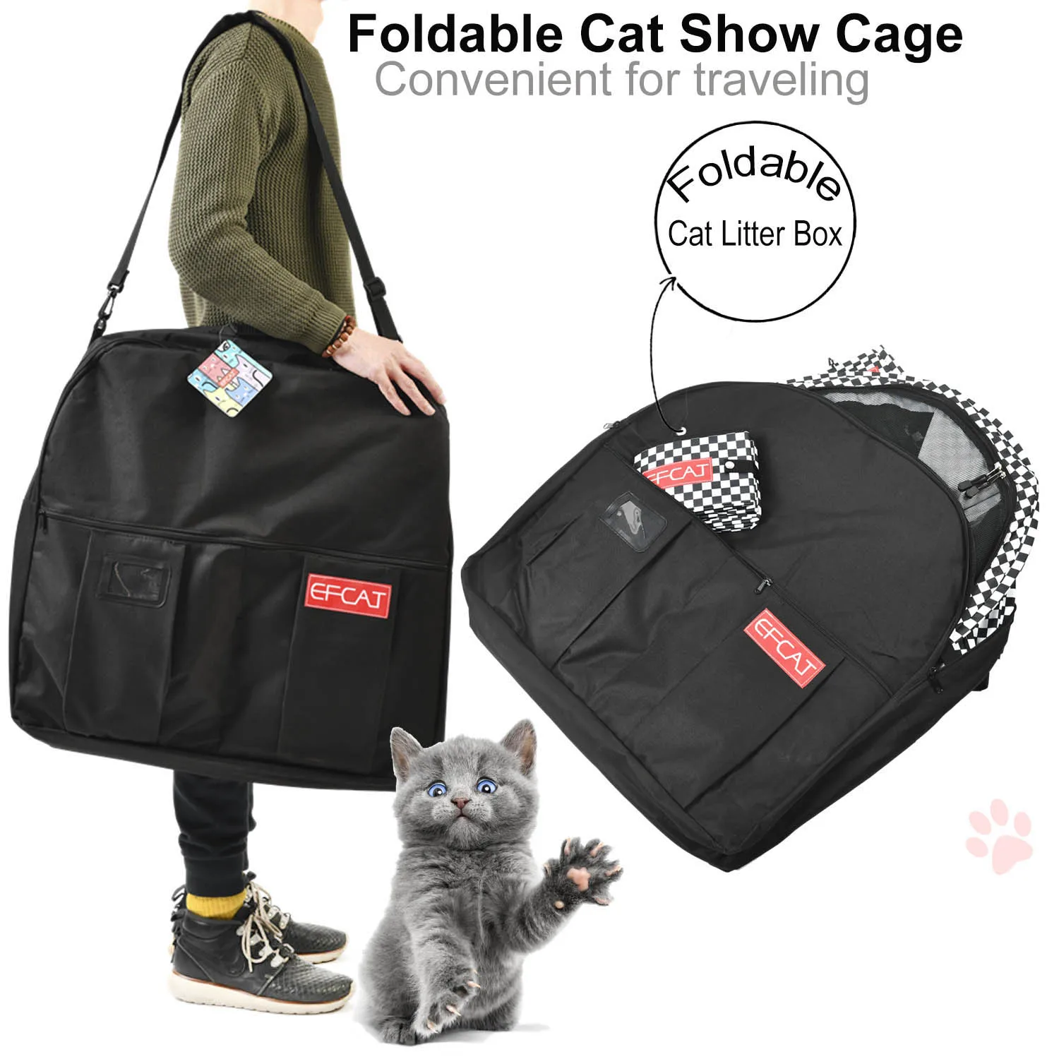 EFCAT Large Cat Competition Cage For Exhibition Foldable Cattery Delivery Room Professional Cat Racing Cage cat cage