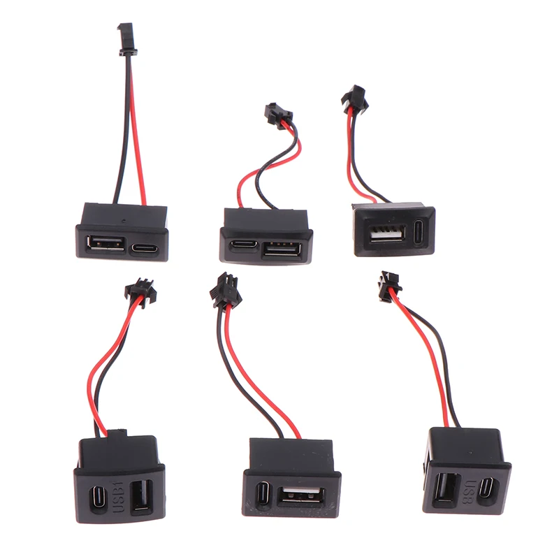 USB Female Base Type-c Socket USB Lamp Charging Socket Power 2P With Cable Connector 1Pcs
