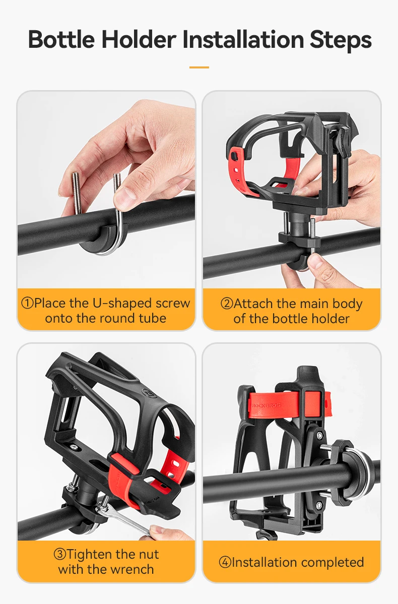 ROCKBROS Local Shipping Motorcycle Cup Holder Motorcycle Travel Riding Bracket Motorcycle Water Bottle Holder Adjustable Accessories
