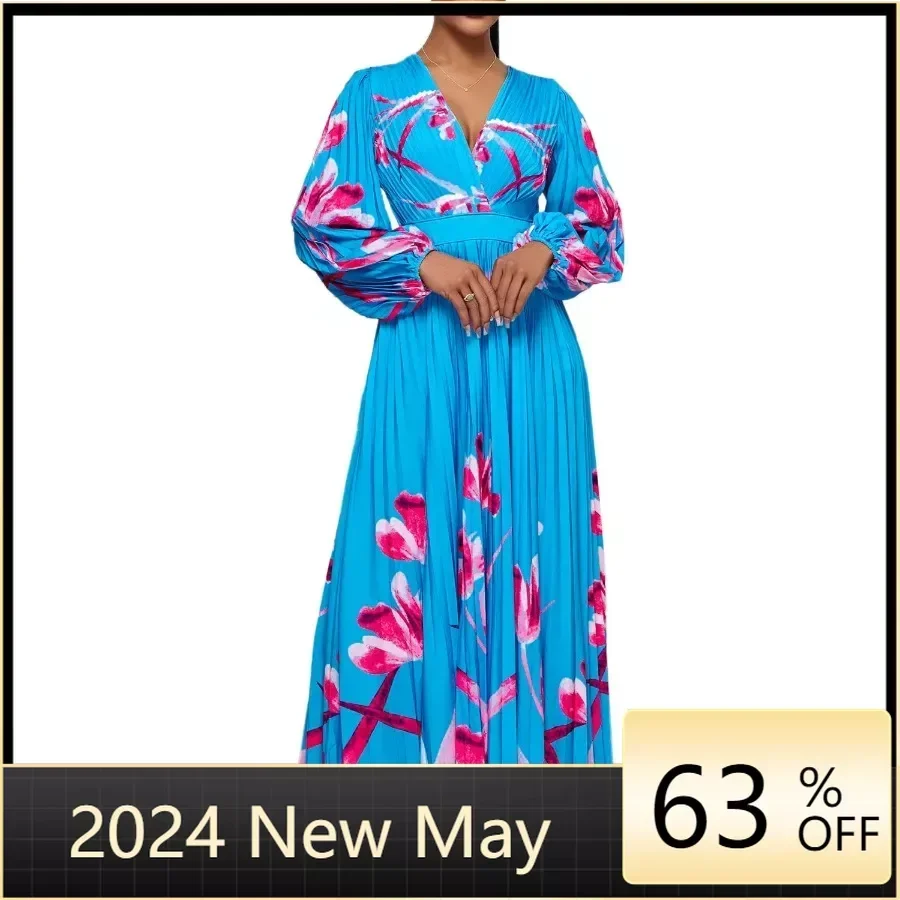 

Платье женское в африканском стиле, Элегантное макси-платье, осень-весна 2024