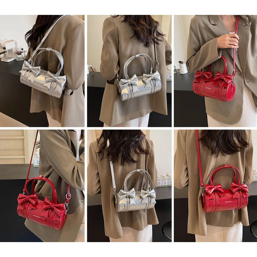 Super beliebte Nischenschleife für Damen 2024, neue, vielseitige Umhängetasche mit einer Schulter und Unterarm, zylindrischer Stocktasche_voghion.com