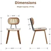 Modern Dining Chairs Set of 4,Upholstered Faux Leather Dining Room Chairs with Rattan Backrest and Wood Legs,Armless Wood Chairs 4