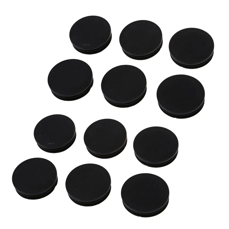 

18 X Black Plastic 50Mm Dia Round Tubing Tube Insert Caps Covers CNIM Hot