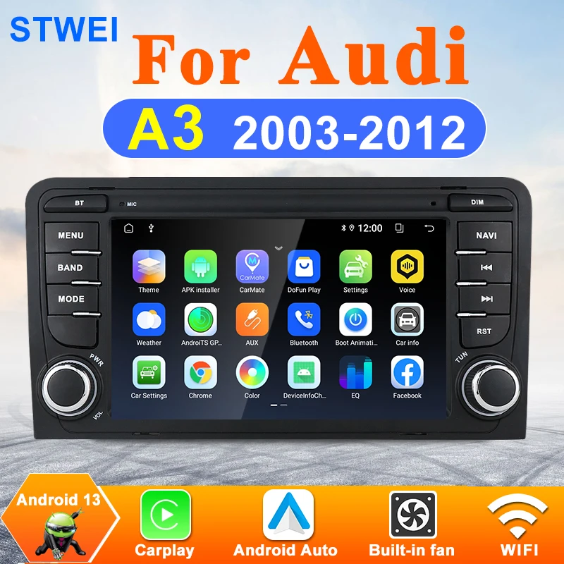 For Audi A3 8P S3 RS3 2003-2012 Android 13 Car Radio Multimedia