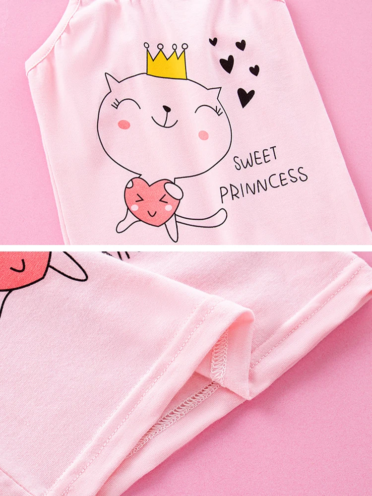 LJMOFA Cotton Children's Summer Vest Colored Kids Camisole Tops Singlet Girls Baby Undershirt T Shirt Sleeveless Garment B224