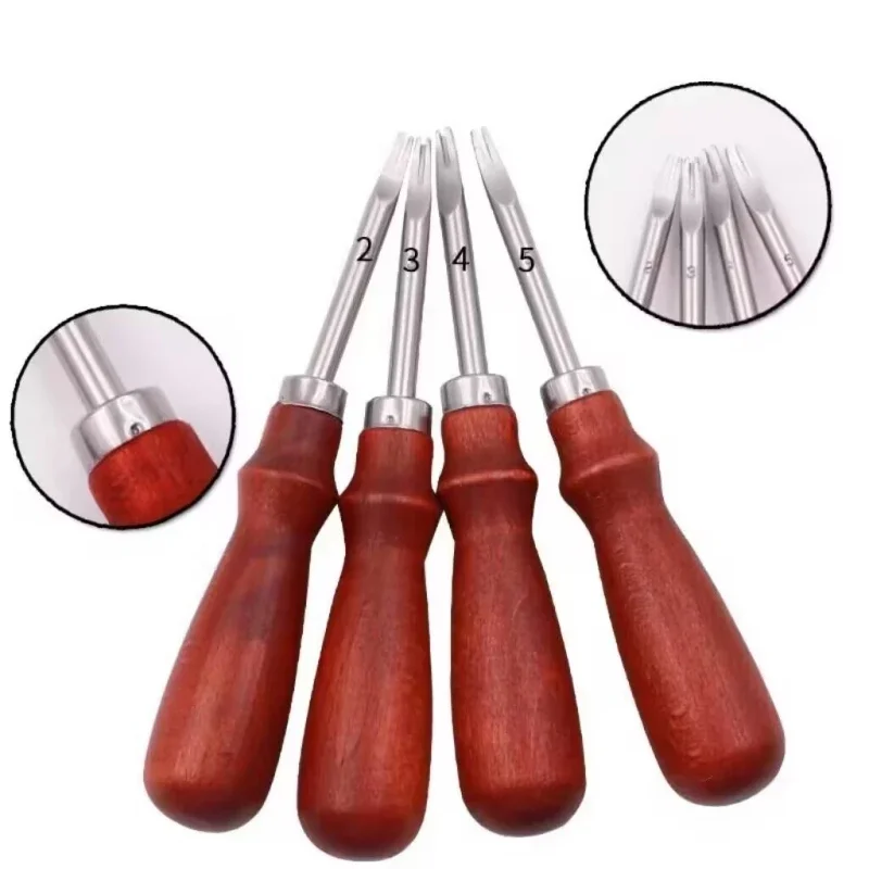 1pc Leather Knife Edge Beveler Sharp Cutting Tool V-shaped Blade Leather Trimming Chipper Handmade DIY Leather Shoveling Tools